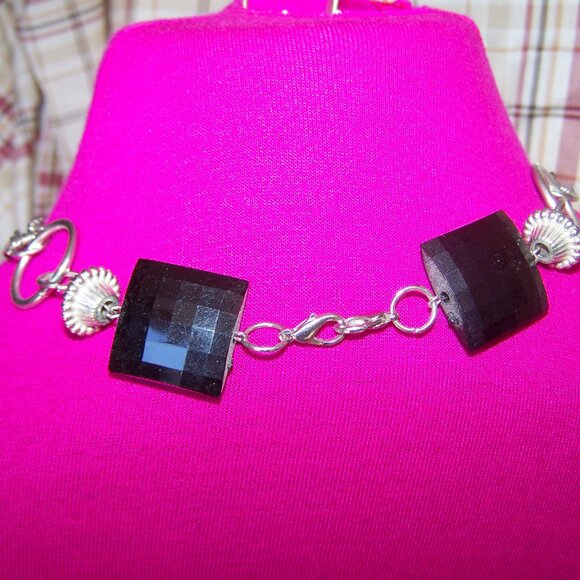 Black Clasp Multi Layer Chain Necklace - Picture 2 of 2